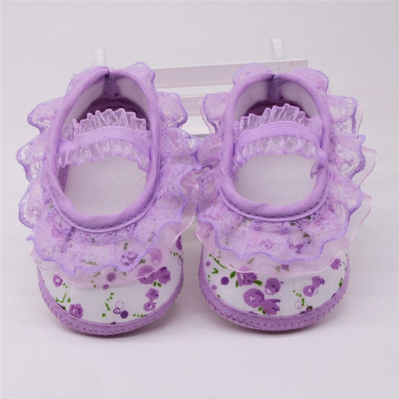 Newborn Princess Soft Sole First Walkers Girl Shoes Anti-slip Shoes for Party Wedding Baby Girls Crib Shoes Prewalkers 0-18m