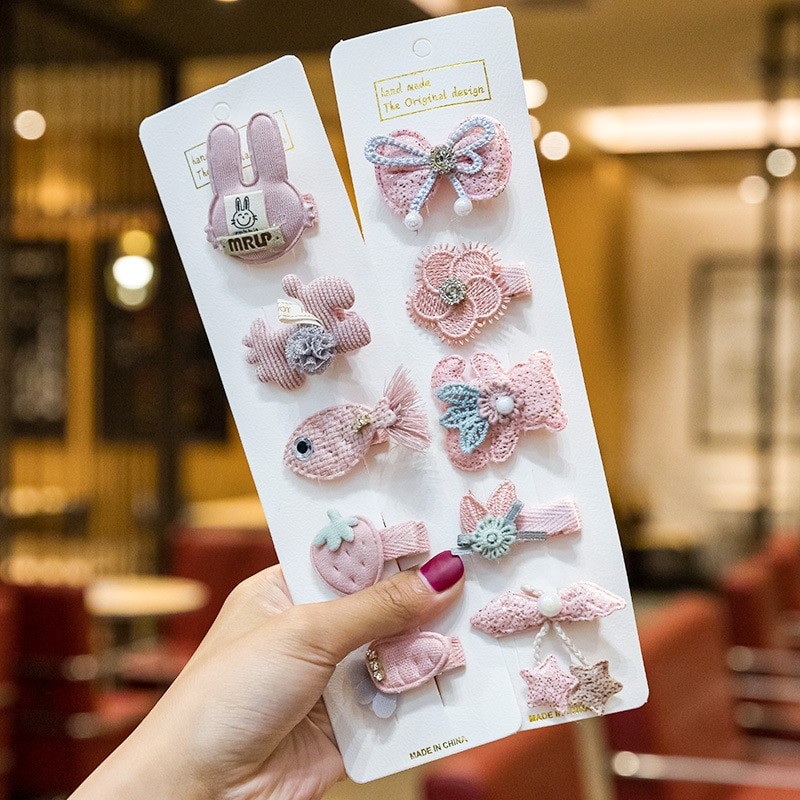 5Pcs/Set Cute Bows Hair Clips Hair Accessories For Girls Cartoon Animal Flower Hairpin Headdress Baby Hair Pins Birthday Gifts