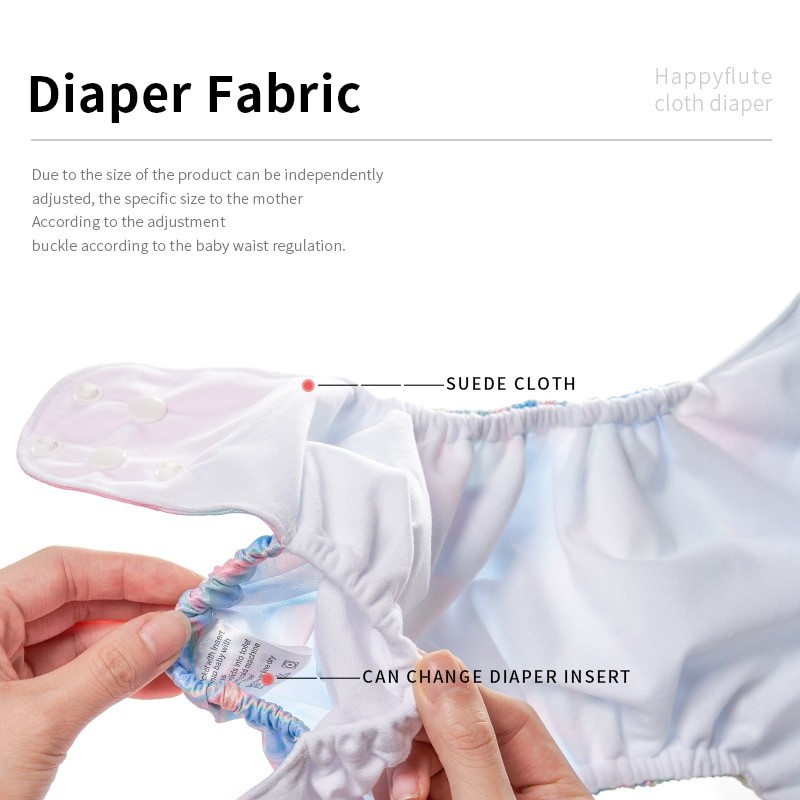 Happyflute 2022 New Fashion Style Baby Nappy 4pcs/set Diaper Cover Waterproof&amp;Reusable Cloth Diaper