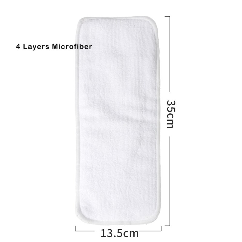Babyshow 1Pcs Microfiber Diaper Insert Reusable High Absorbency Washable No Fluorescence Infant Nappies 13.5*35cm /4 Layers