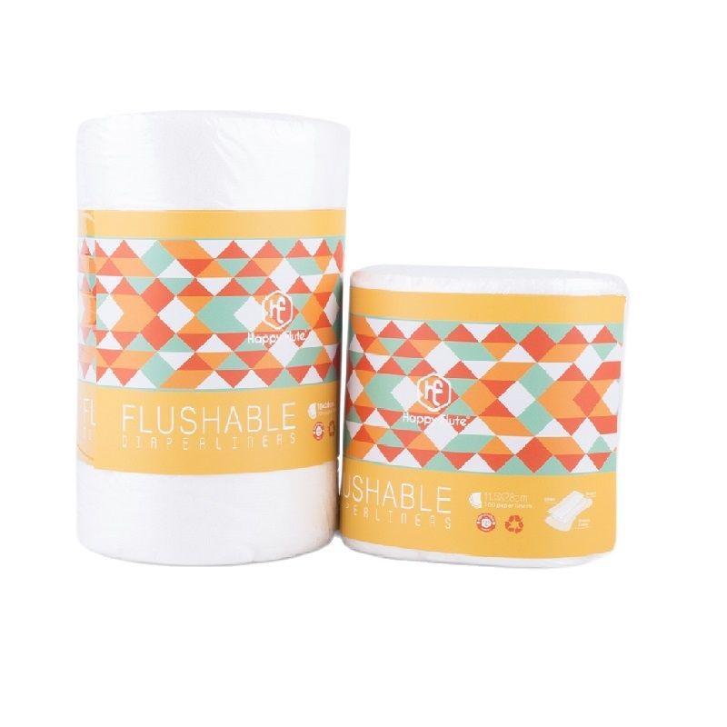 HappyFlute Bamboo Fabric Baby Wipes Biodegradable&amp;Flushable Nappy Liners Cloth Diaper Liners 1 Roll 100Piece