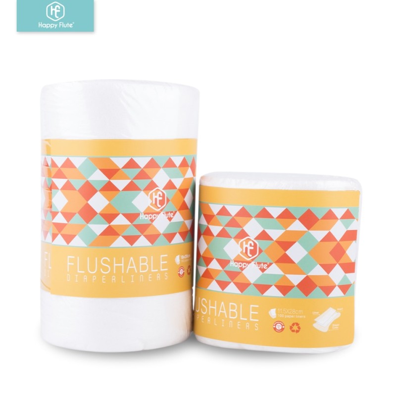 HappyFlute Bamboo Fabric Baby Wipes Biodegradable&amp;Flushable Nappy Liners Cloth Diaper Liners 1 Roll 100Piece