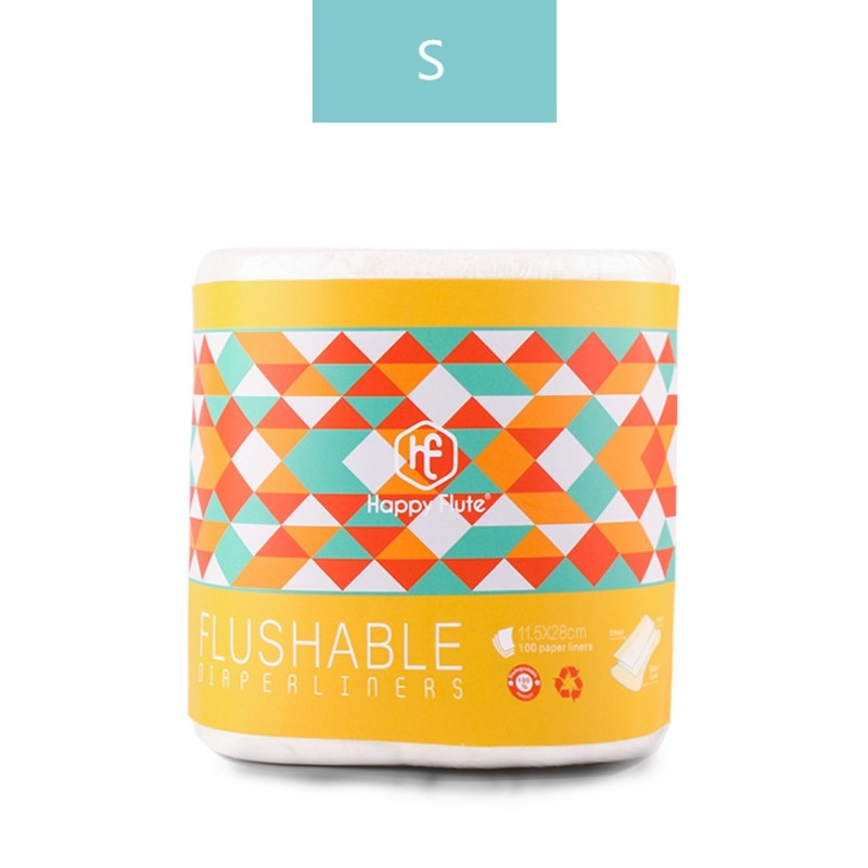 HappyFlute Bamboo Fabric Baby Wipes Biodegradable&amp;Flushable Nappy Liners Cloth Diaper Liners 1 Roll 100Piece