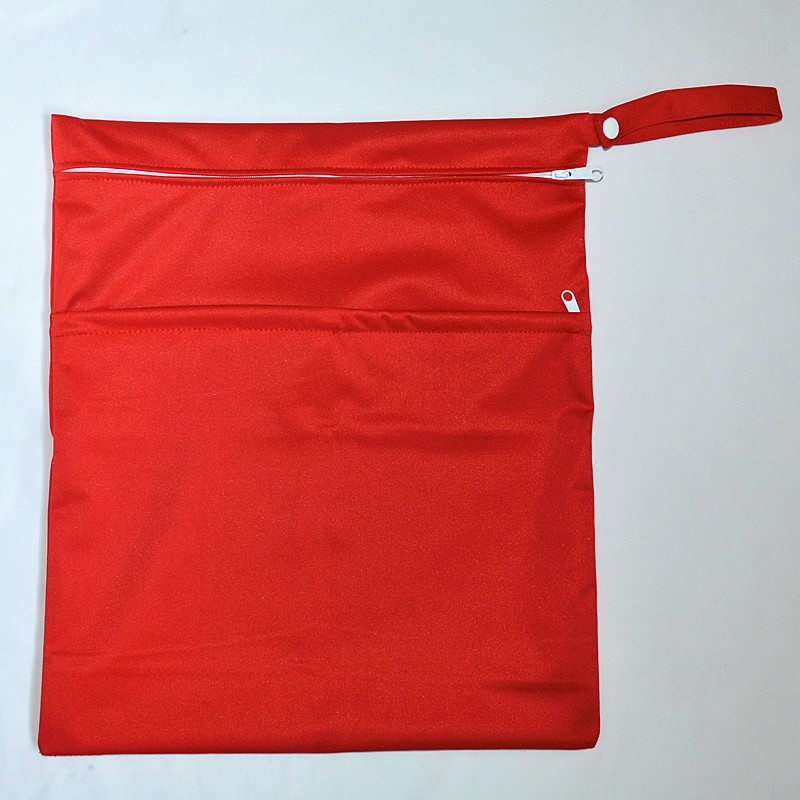 1 Wet Dry Diaper Bag Nappy Reusable Two Zippers Plain Solid 11 Colors
