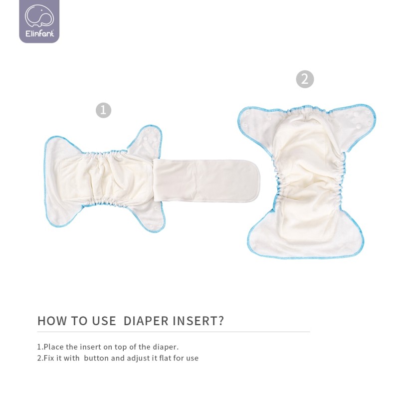 Elinfant Eco-Friendly Baby Cloth Diaper Reusable Heavy Wetter Hybrid  AIO/AI2 Waterproof  Bamboo Washable  aio Baby Nappy