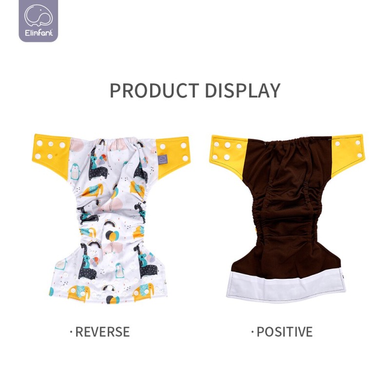 Elinfant Absorbent Coffee Fleece Diaper Insert Breathable Waterproof Reusable Baby Cloth Diaper