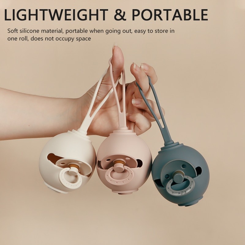 Modabebe Pacifier Storage Box Food Grade Silicone Baby Pacifier Holder Newborn Portable Soother Container Case