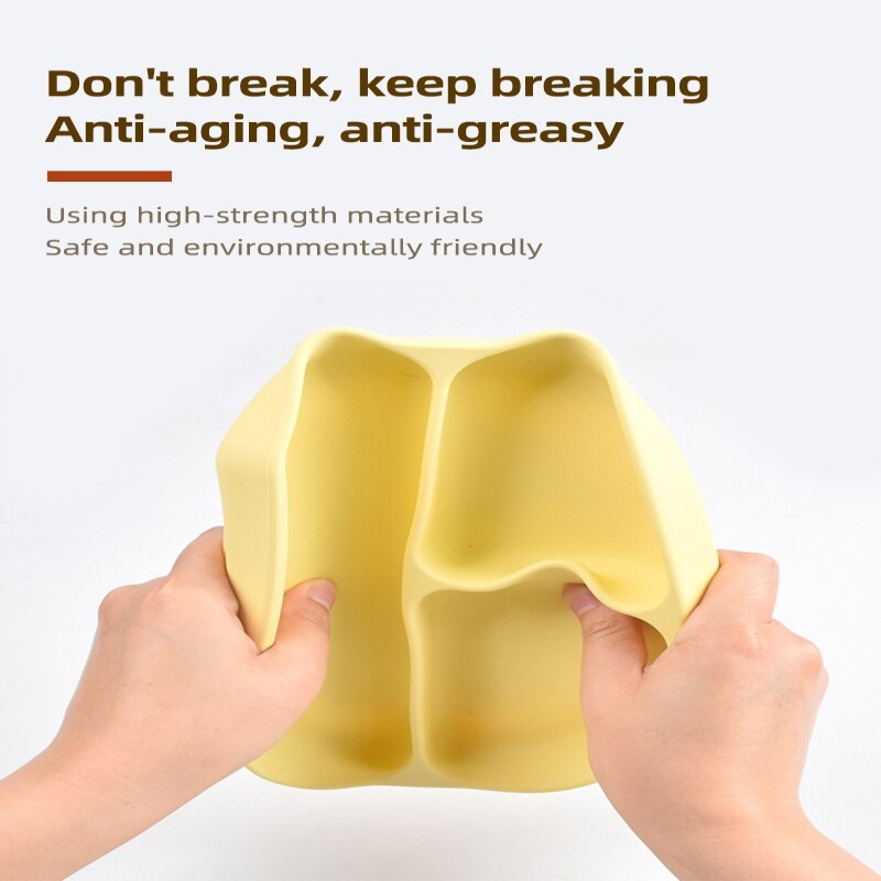 4/6/8 PCS Baby Soft Silicone Bib Cartoon Printed Bibs Sucker Bowl Plate Cup Spoon Fork Sets Non-slip Children's Dishes BPA Free