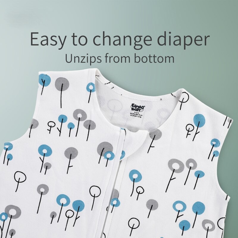 Baby Sleeping Bag For Newborn Baby Wearable Blanket Summer 100% Cotton Print Vest Sleep Sack Baby Boys Girls 0-3 Years