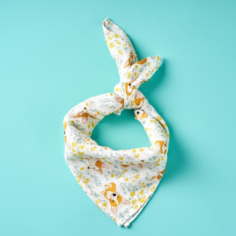 Kangobaby #My Soft Life# 5pieces Pack Bamboo Cotton Muslin Swaddle Baby Bandana Bib Set