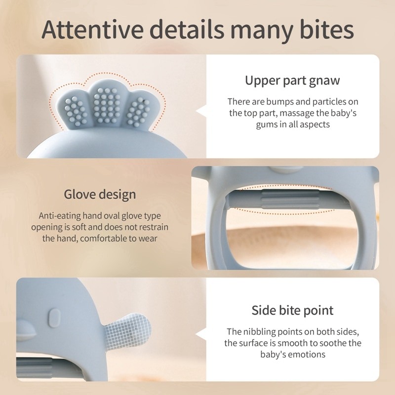 Baby Teether Gloves Pacifier Kids Teething Silicone Newborn Dental Care Gums Anti-eating Hand Ã¢â‚¬â€¹Molar Stick Baby Accessories