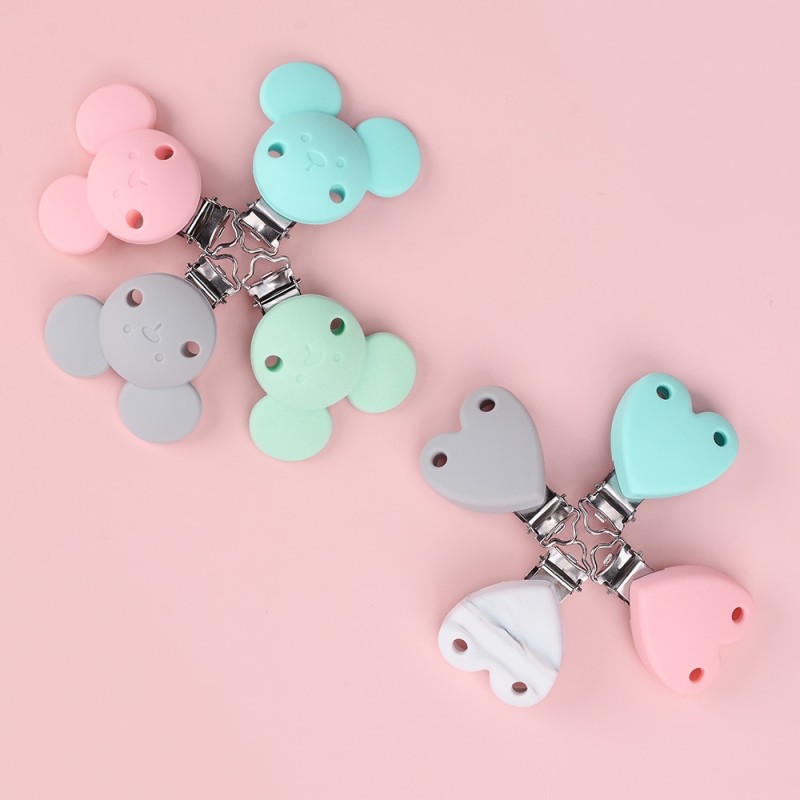 Lofca Silicone Clip 5 PCS Baby Pacifiers for DIY Pacifier Chain Nursing Teething Baby Gifts Food Grade Free BPA Baby