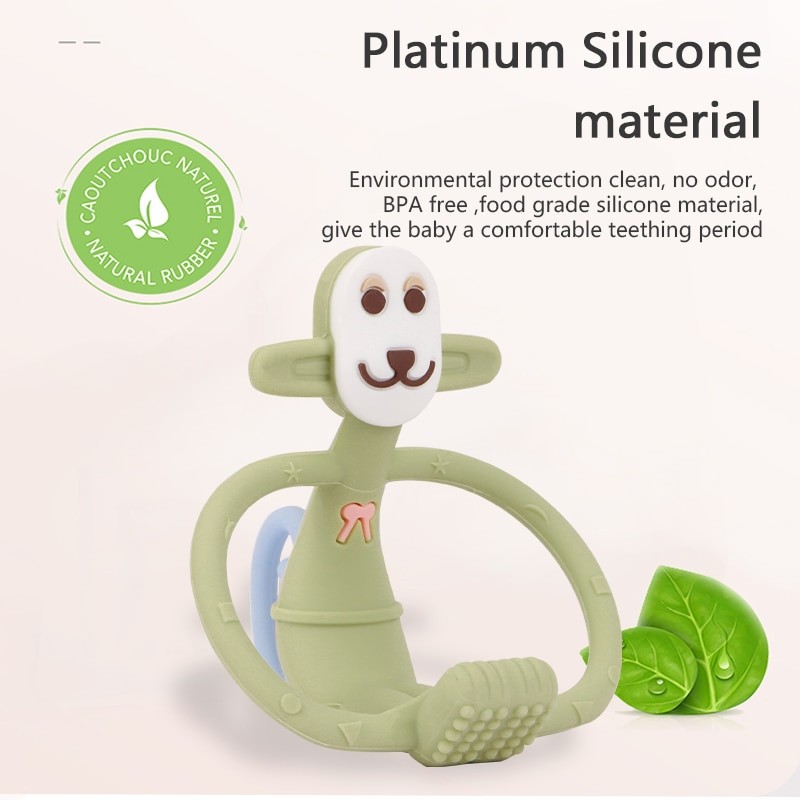 Modabebe Baby Silicone Teether Cartoon Monkey Chewable Baby Teether Toy Infant Silicone Toys Kids Nursing Teether