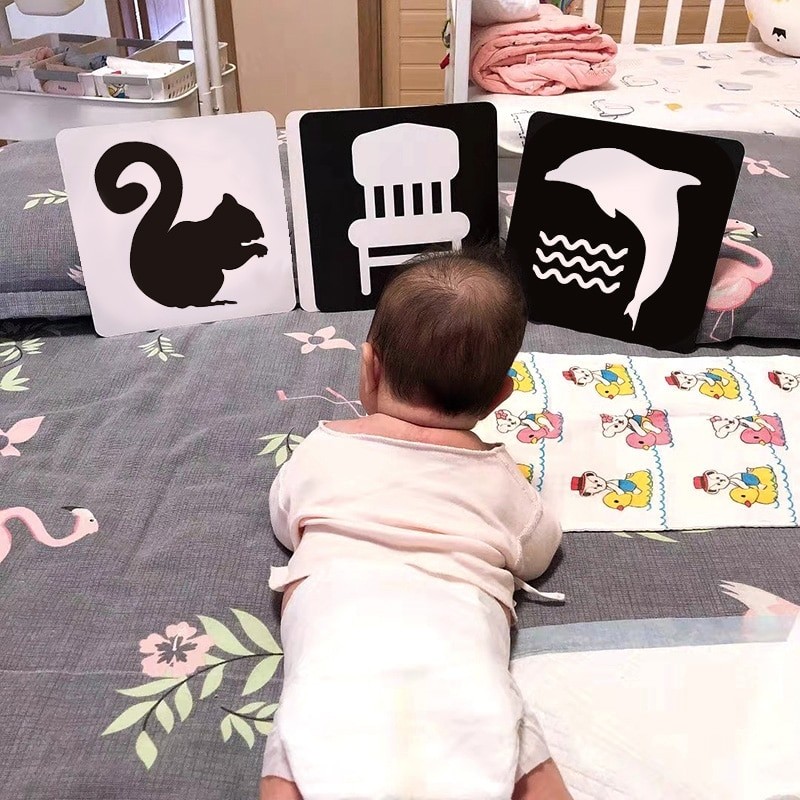 Black White Color Cards Early Educational Baby Visual Training Card Animal Cards Baby Infant Gift For Children Cognition