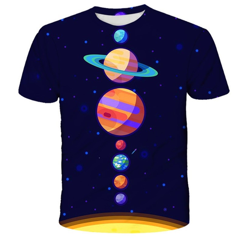 New Space Galaxy Planet Universe 3D printed Children's T-shirt kids Sky Star 3D printed cool tops boys girls fashion streetwear