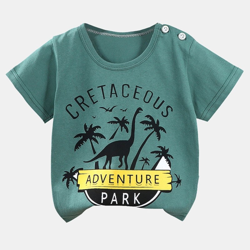 Children Boys Girls Breathabel Summer Cartoon Tops Short Sleeve Cotton Kids T-shirt Outfit