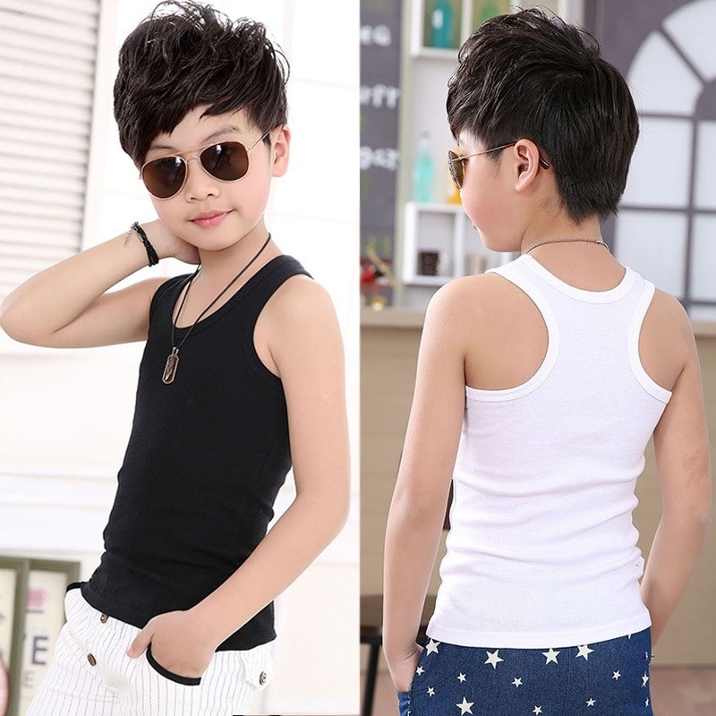 Kids Girls Summer Casual Vest Outfit Children Baby Boy Girl Sleeveless Tops Cotton Solid Color T-shirt Tees Toddler Top  Outfits