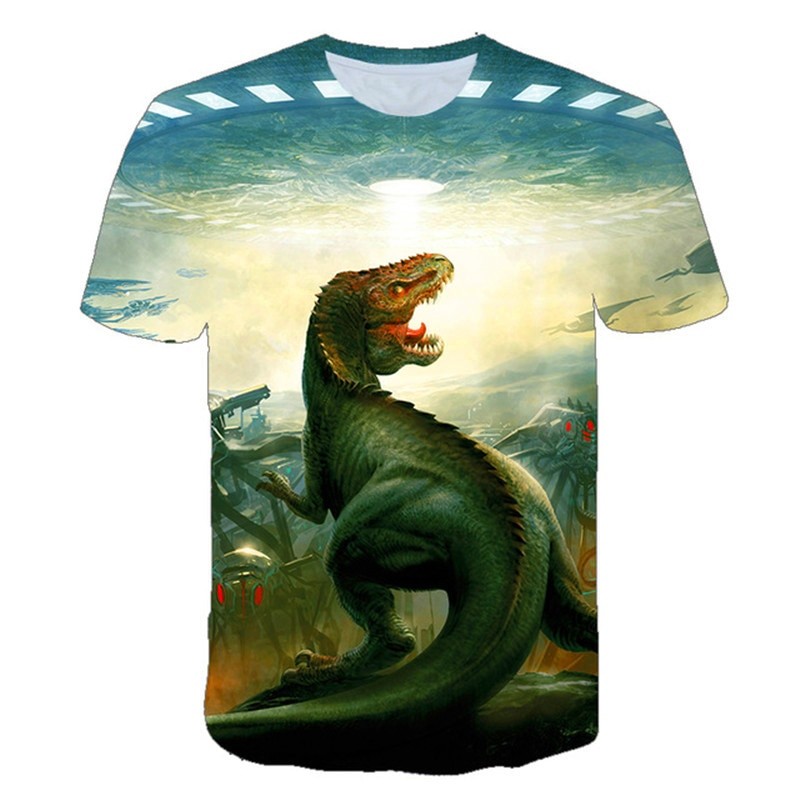 Boys Girls Summer Dinosaur Jurassic World Dominion T-shirts Short Sleeved T Shirt  4 5 6 7 8 9 10 11 -14 Year Children Clothing