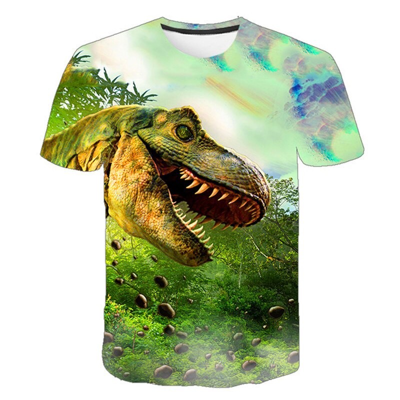 Boys Girls Summer Dinosaur Jurassic World Dominion T-shirts Short Sleeved T Shirt  4 5 6 7 8 9 10 11 -14 Year Children Clothing