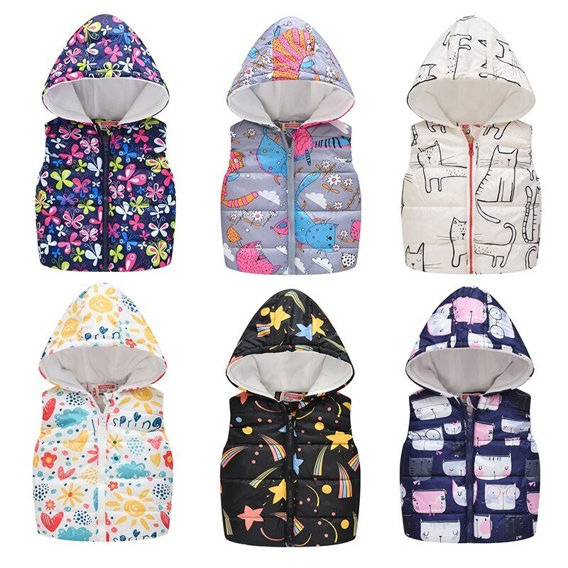 Hooded Warm Baby Boys Sleeveless Jacket Toddler Kids Vest Waistcoat Fleece Lined Tops Unisex Coat Girls Warm Outwear Camouflage