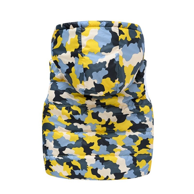 Hooded Warm Baby Boys Sleeveless Jacket Toddler Kids Vest Waistcoat Fleece Lined Tops Unisex Coat Girls Warm Outwear Camouflage