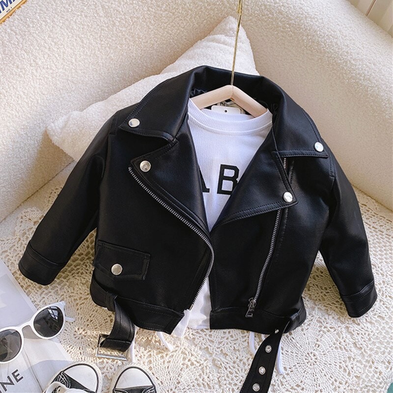 Children leather jackets 1-6Y spring autumn handsome leather jackets boys and girls leather jackets washed leather jackets