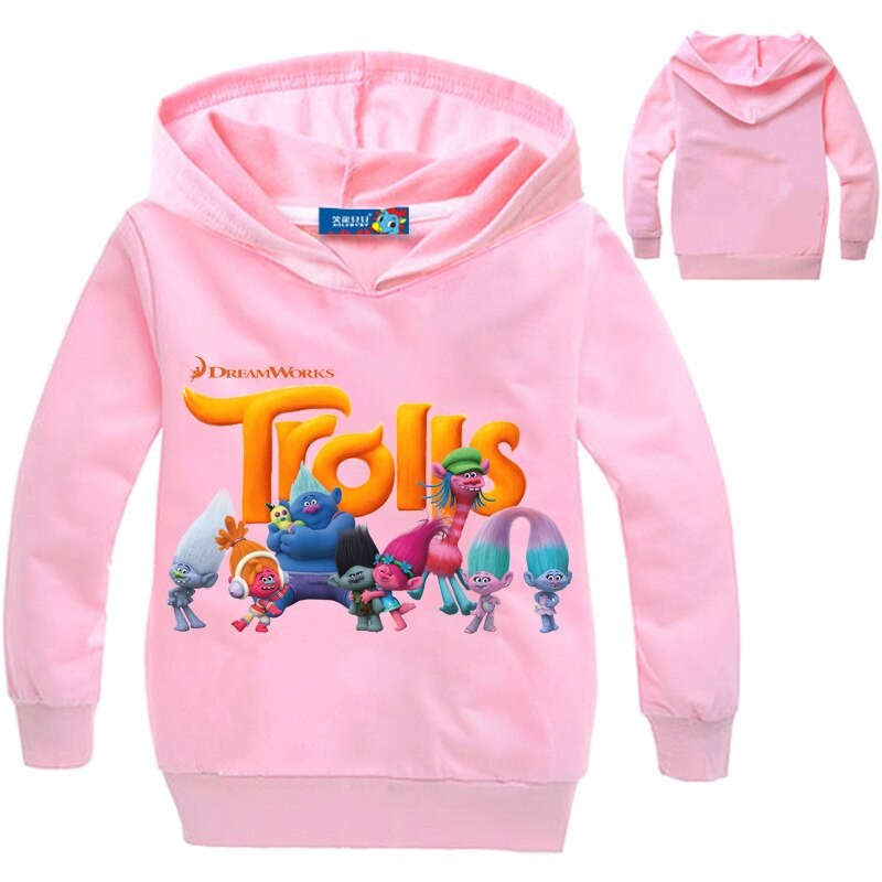 New Arrivals Trolls Sweatshirt Kids Poppy Clothes Girls Cartoon Hoodies Baby Boys Hoody Pullover Coats Children Long Sleeve Tops