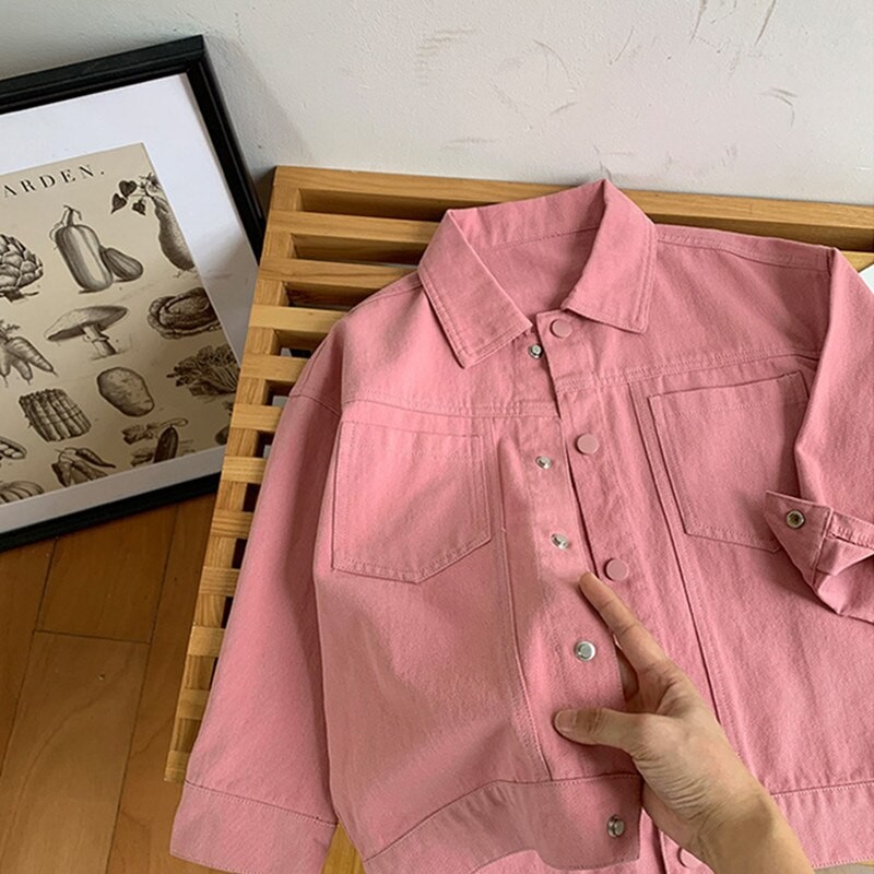 New Spring Boys and girls brief solid color cargo Jacket Children's Clothing Kids Lapel cotton Coat