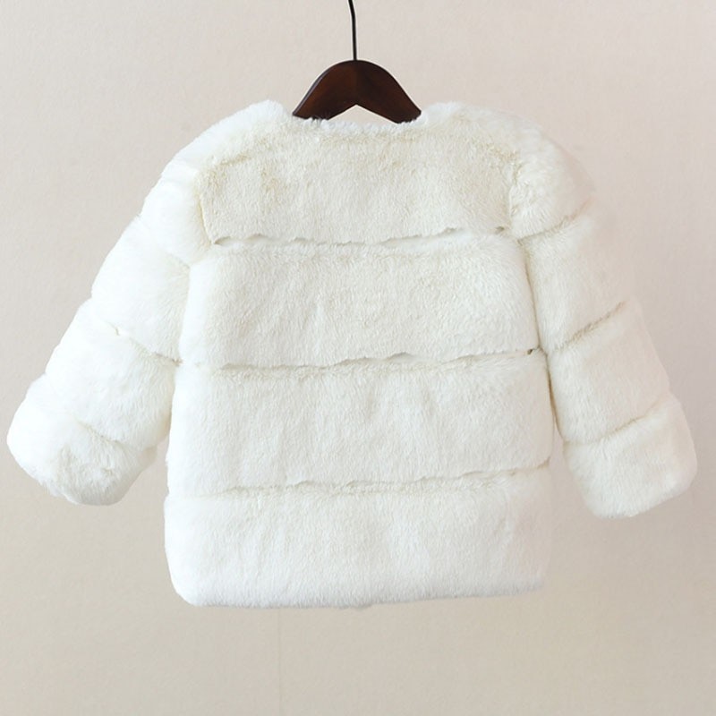 Baby Girls Faux Fur Coat Winter Children Girls Long Sleeve Christmas Jacket Warm Kids Girls Snow Coat Girls Outerwear Clothing