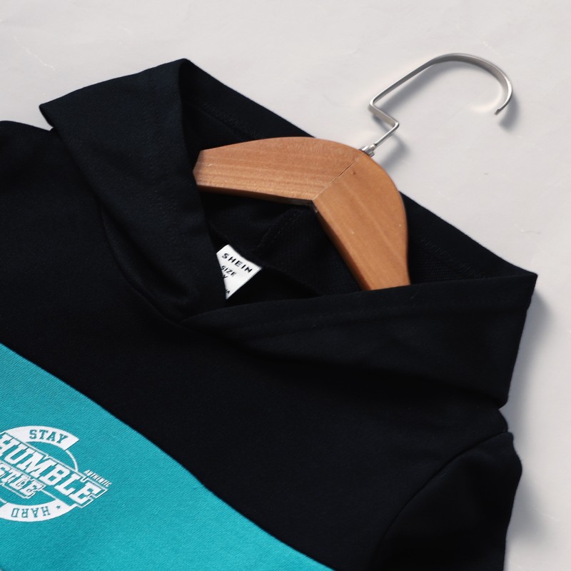 4-7Years Kids Toddler Boy Clothes Set Fashion Hooded Color Blocking Long sleeve Top with Pants Children Baby Autumn Outfit SuitS