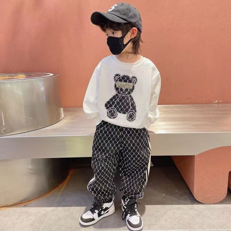 Warm Boys Clothes Sets Kids Long Sleeve Sweatshirts Pants Casual Outfits Baby Kids Sport Clothing Sets Boys Tracksuit 2023