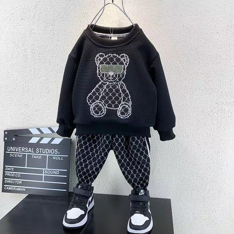 Warm Boys Clothes Sets Kids Long Sleeve Sweatshirts Pants Casual Outfits Baby Kids Sport Clothing Sets Boys Tracksuit 2023