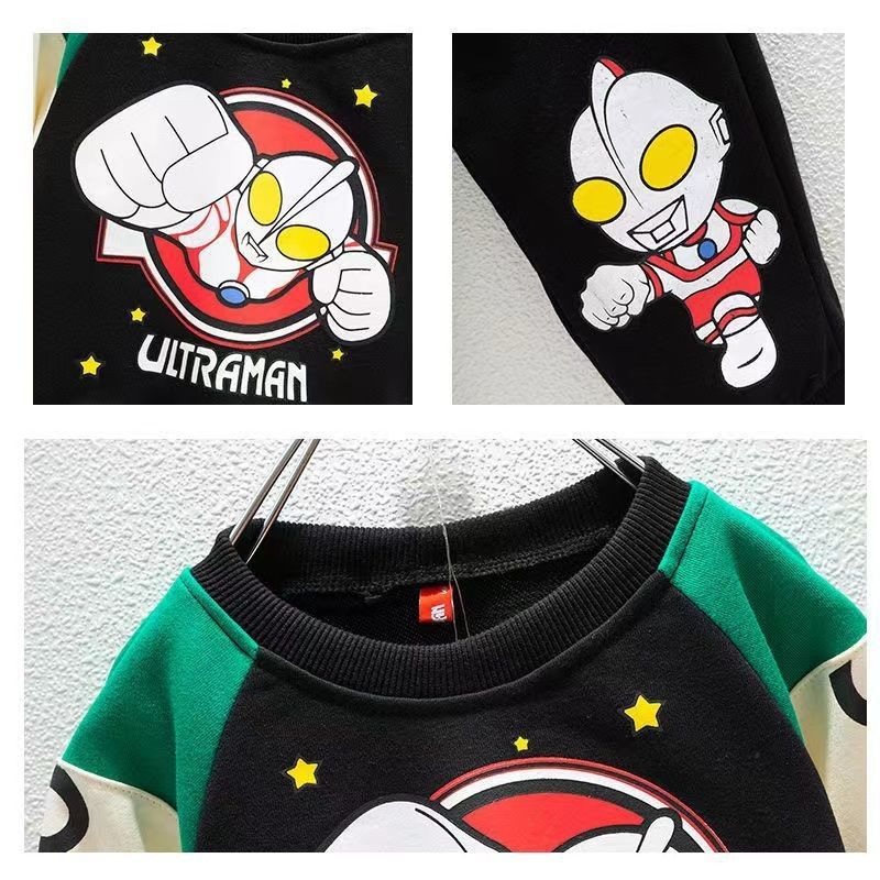 Boys' sports suit spring and autumn cartoon printed long-sleeved trousers two-piece set  baby clothes  boy clothes