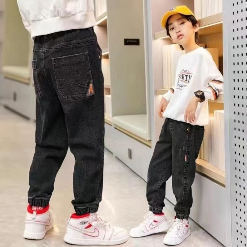 Denim Pants For Kids Boy Boys Casual Jeans Trousers High Quality Spring Autumn Children Loose Pants Bottoms Clothing 110-160cm