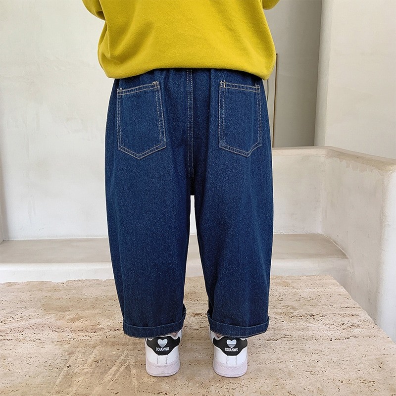 Spring Autumn Kids jeans Boys fashion loose wide leg trousers 2-7Years denim pants