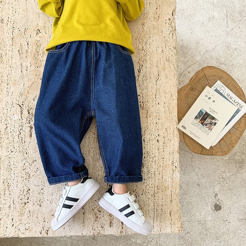 Spring Autumn Kids jeans Boys fashion loose wide leg trousers 2-7Years denim pants