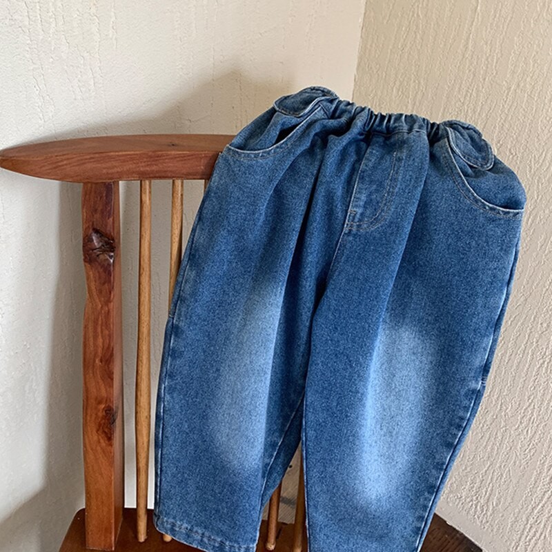 2023 Spring Children's jeans Kids Trousers Boys fashion loose casual straight denim pants
