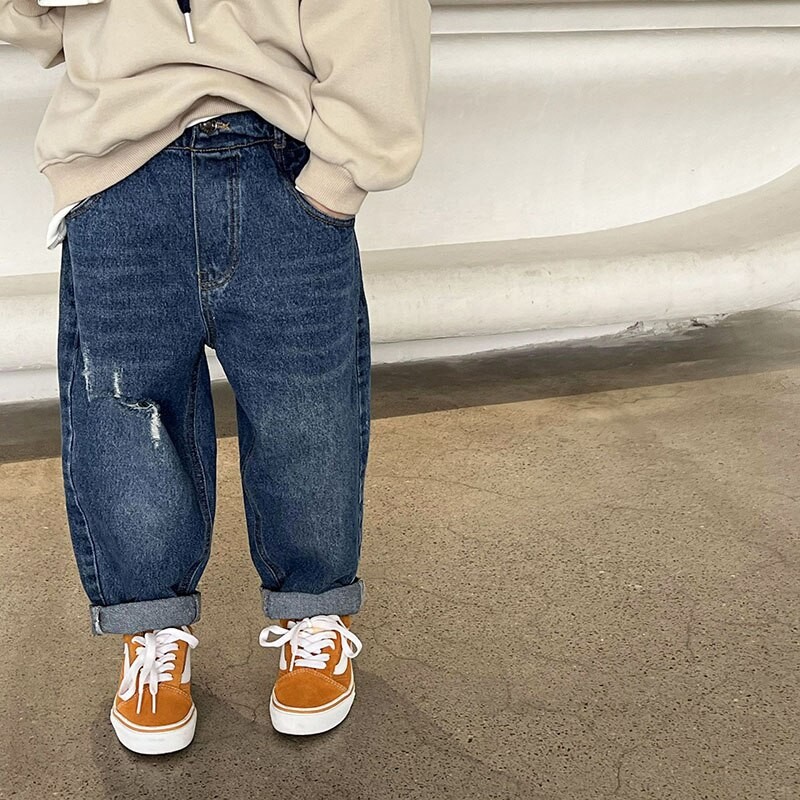 Children's trousers 2023 spring new boys' casual fashion jeans 4-127