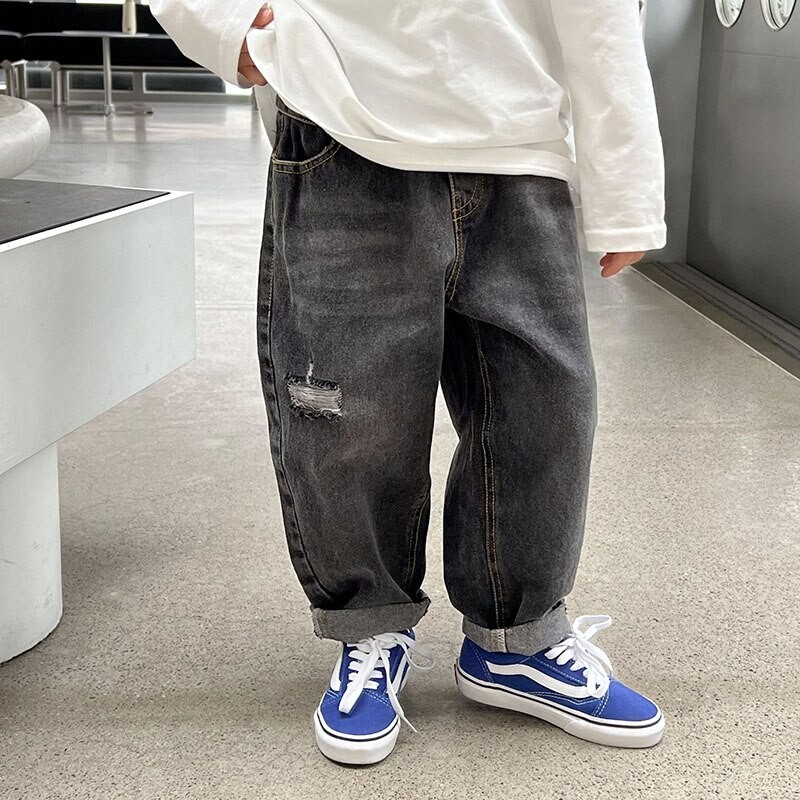 Children's trousers 2023 spring new boys' casual fashion jeans 4-127