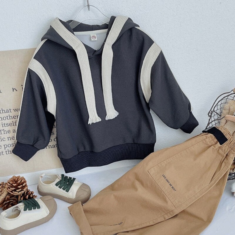 Boys Hoodies Sweatshirts CottonÃ‚Â Thicken Velvet 2022 Retro Warm Winter Autumn Outwear Baby's Kids Children's Clothing