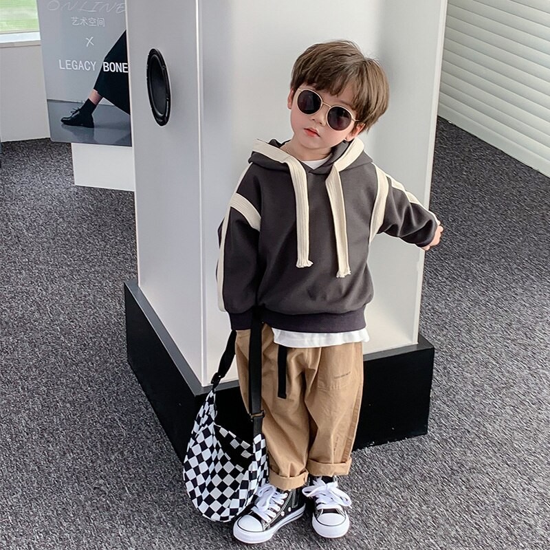 Boys Hoodies Sweatshirts CottonÃ‚Â Thicken Velvet 2022 Retro Warm Winter Autumn Outwear Baby's Kids Children's Clothing