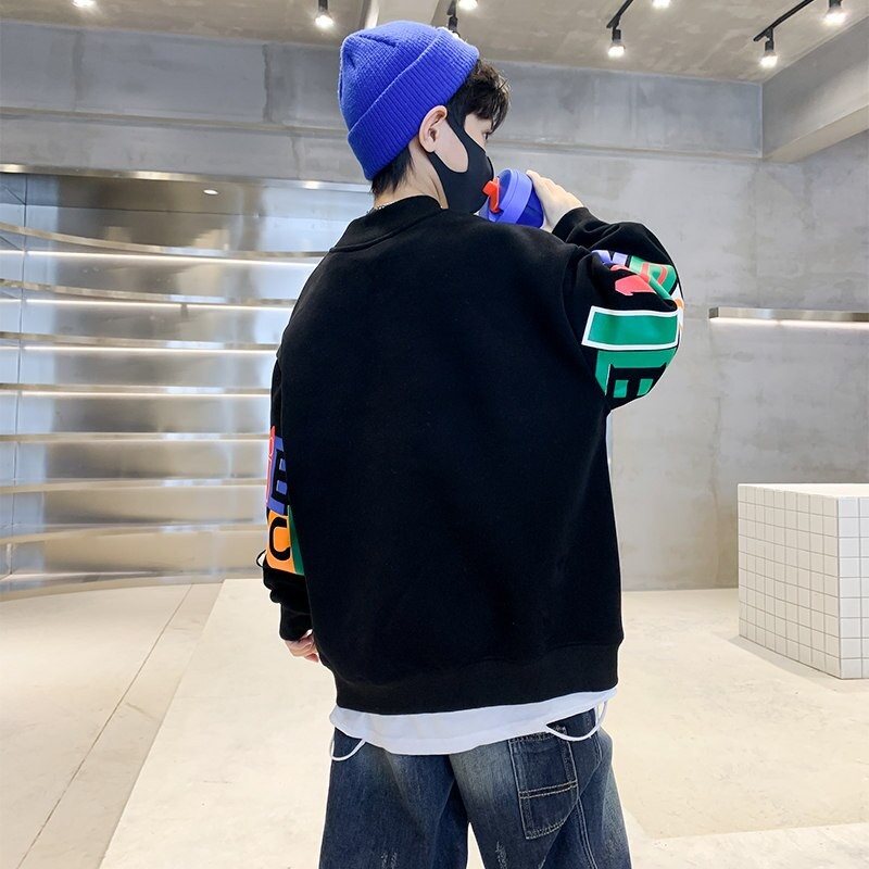 Boys Loose Pullover Hoodie Clothes for Teens Fashion Boys Sweatshirt Spring Casual Streetwear Cotton Cool Tops 6 8 10 12 14Years