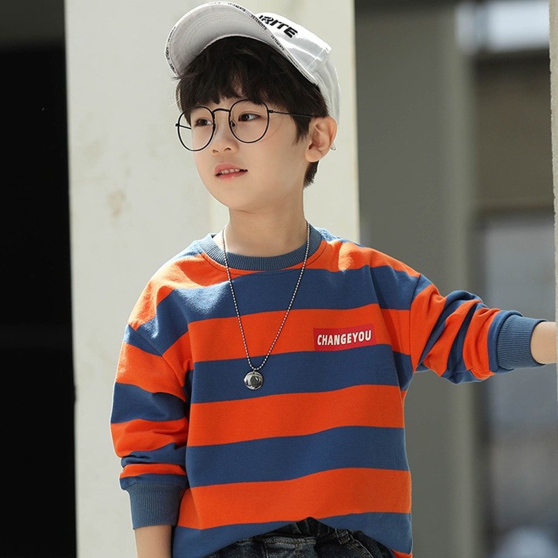 2023 New Spring Autumn Hoodie Kids Clothes Boys 6yrs to 12yrs Top Children's Bottom Coat Handsome Boy Letter Hooded Sweatshirts