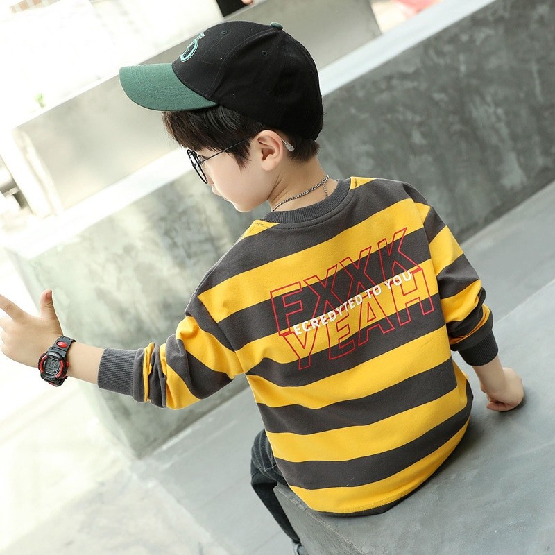 2023 New Spring Autumn Hoodie Kids Clothes Boys 6yrs to 12yrs Top Children's Bottom Coat Handsome Boy Letter Hooded Sweatshirts