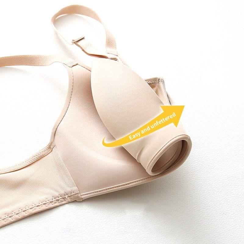 Japanese Style Seamless Small Chest Push-up Underwear Women's Wireless Thin Triangle Cup Glossy Girl Bra for Students