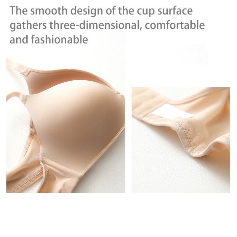 Japanese Style Seamless Small Chest Push-up Underwear Women's Wireless Thin Triangle Cup Glossy Girl Bra for Students