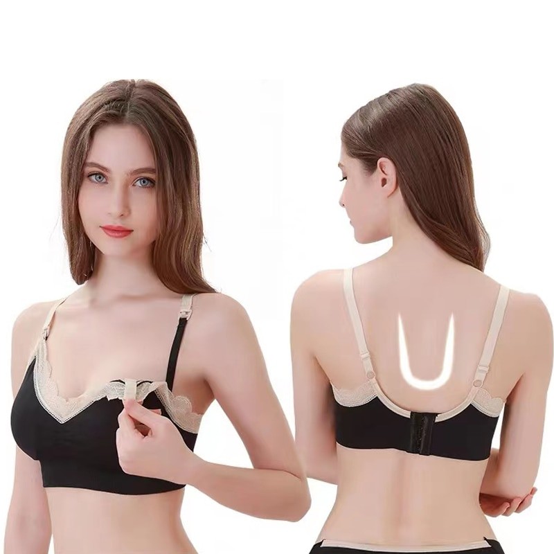 Cotton Non Steel Ring Anti Droop Gathering Lace Breast Bra