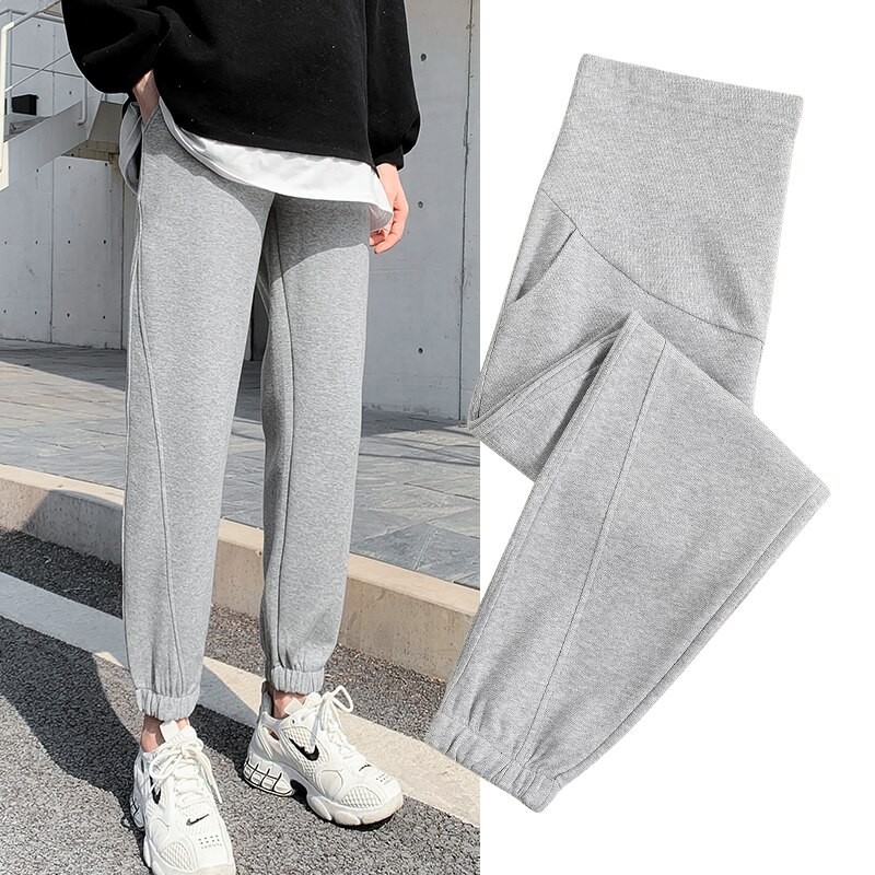 3305# Spring Autumn Maternity Pants High Waist Belly Straight Pants Clothes for Pregnant Women Sports Casual Preganncy Trousers