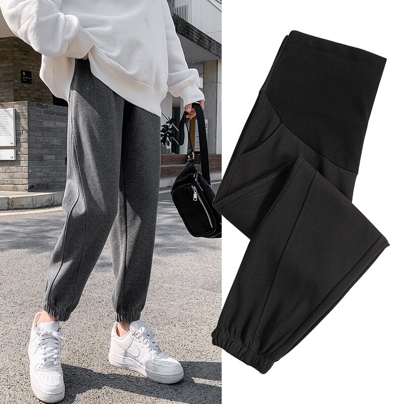 3305# Spring Autumn Maternity Pants High Waist Belly Straight Pants Clothes for Pregnant Women Sports Casual Preganncy Trousers