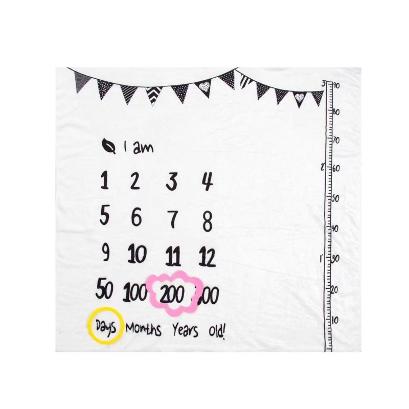 Newborn baby Monthly Growth Milestone Blanket Photography Accessories for Rug baby boy girls photography props Background Cloth